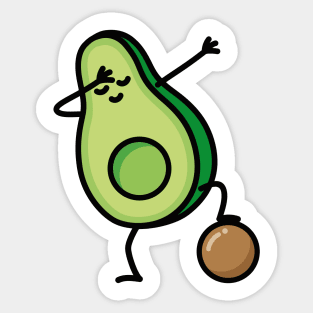 Dab dabbing avocado funny soccer soccer player Sticker